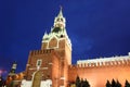 Spassky and Nabatnaya Towers of Moscow Kremlin at Red Square in
