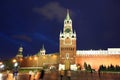 Spassky, Tsarskaya and Nabatnaya Towers of Moscow Kremlin at Re