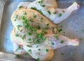 Spatchcocked chicken uncooked Royalty Free Stock Photo