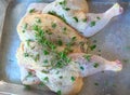 Spatchcocked chicken uncooked