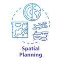 Spatial planning concept icon. Distribution and regulation. Public sector. Region development. Landscape architecture Royalty Free Stock Photo