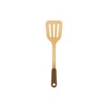 Spatula utensil, wooden tool for cooking and BBQ. Realistic vector illustration isoalted on white background. Suitable for 3d