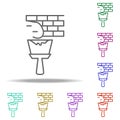 spatula and wall outline icon. Elements of Construction in multi color style icons. Simple icon for websites, web design, mobile Royalty Free Stock Photo