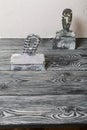 Spatulas of different sizes for finishing work on painted pine boards. There are stains from building mixes on them Royalty Free Stock Photo