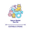 Spay and neuter pet concept icon