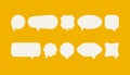 Speak balloons. Doodle comic speech bubble for text banner, cartoon empty think chat dialog box. Vector geometric set Royalty Free Stock Photo