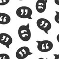 Speak chat icon in flat style. Speech bubble vector illustration on white isolated background. Team discussion seamless pattern