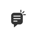 Speak chat sign icon in flat style. Speech bubbles vector illustration on white isolated background. Team discussion button