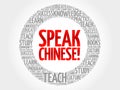 SPEAK CHINESE! word cloud Royalty Free Stock Photo