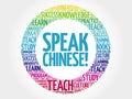 SPEAK CHINESE! word cloud Royalty Free Stock Photo