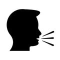 Speak icon, talk or talking person sign, speech icon for interview