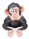 Speak No Evil Cartoon Monkey Royalty Free Stock Photo