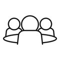 Speak teamwork icon outline vector. People talk