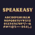 Speakeasy vintage 3d vector alphabet set
