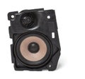 Speaker of an acoustic system an audio for playing music in a car interior on a white isolated background in a photo studio. Spare Royalty Free Stock Photo