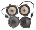 Speaker of an acoustic system an audio for playing music in a car interior on a white isolated background in a photo studio. Spare Royalty Free Stock Photo