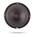 Speaker of an acoustic system an audio for playing music in a car interior on a white isolated background in a photo studio. Spare Royalty Free Stock Photo