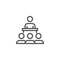 Speaker and audience line icon