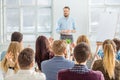 Speaker at Business Meeting in the conference hall. Royalty Free Stock Photo