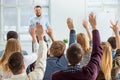 Speaker at Business Meeting in the conference hall. Royalty Free Stock Photo