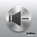 Speaker button for decrease sound with brushed metal texture Royalty Free Stock Photo