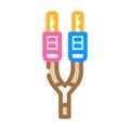 speaker cable wire color icon vector illustration