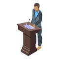 Speaker campaign icon isometric vector. Vote election