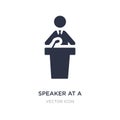 speaker at a conference icon on white background. Simple element illustration from People concept