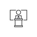 Speaker, conference outline icon