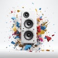 Colorful Splashes: Surrealistic White Speakers With A Twist
