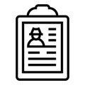 Speaker cv board icon outline vector. Business team