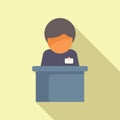 Speaker election icon flat vector. Ballot democracy