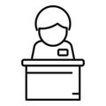 Speaker election icon outline vector. Ballot democracy