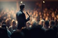 Speaker giving a talk at business conference. Audience in the conference hall. Business and Entrepreneurship concept Royalty Free Stock Photo