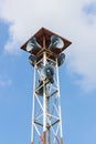 Speaker on high tower clear blue sky Royalty Free Stock Photo