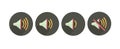 Speaker Icon Vector. Volume up and down. Mute volume. Royalty Free Stock Photo