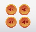 Speaker Icon Vector. Volume up and down. Mute volume. Royalty Free Stock Photo
