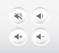 Speaker Icon Vector. Volume up and down. Mute volume. Royalty Free Stock Photo
