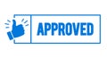 Approved Button Or Stamp With Thumb Up Icon