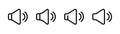 Speaker icon in line. Sound symbol. Megaphone icons set. Speaker sign. Loudspeaker symbol. Megaphone icon in line. Stock vector
