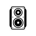 Black solid icon for Speaker, music and sound Royalty Free Stock Photo