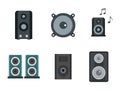 Speaker icon set, flat style Royalty Free Stock Photo
