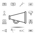 speaker icon. Simple thin line, outline vector element of Cinema icons set for UI and UX, website or mobile application