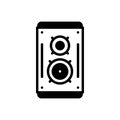 Black solid icon for Speaker, subwoofer and loudspeaker Royalty Free Stock Photo