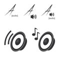 Speaker icons - symbols of volume, music