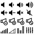 Speaker icons vector set. volume illustration sign collection. moucher symbol.