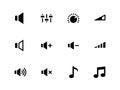 Speaker icons on white background. Volume control.