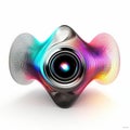 Speaker Illustration In Algorithmic Art On White Background