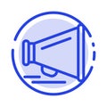 Speaker, Laud, Motivation Blue Dotted Line Line Icon