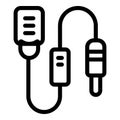 Speaker lavalier microphone icon outline vector. Public speaking mic